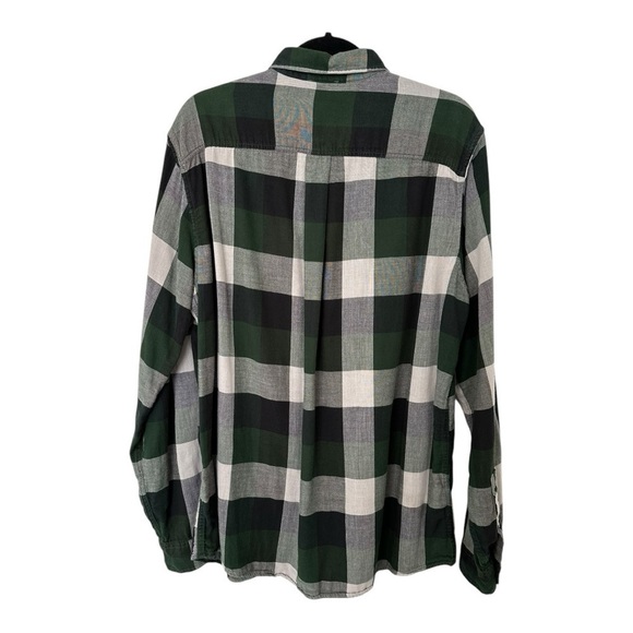 Eddie Bauer Checkered Green Button Down Long Sleeve Shirt - Size Large Tall - Picture 2 of 11